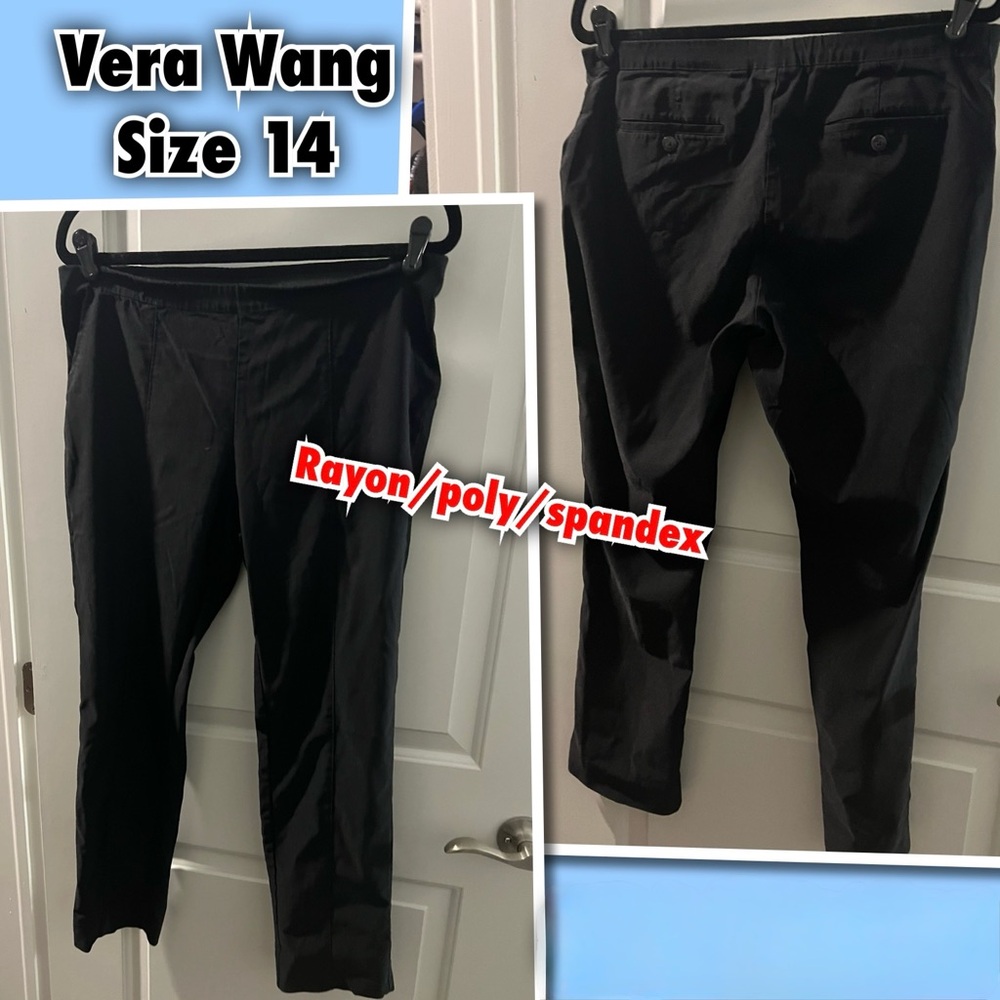 Vera Wang Black Womens Pants